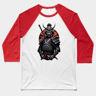 Ancient Japanese Warrior with Katana Sword in Vintage Armor Baseball T-Shirt